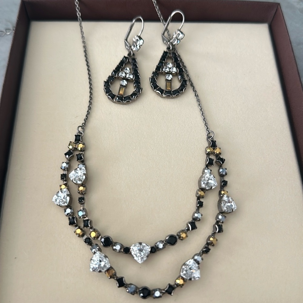 Sorrelli  necklace and chandelier, earring set